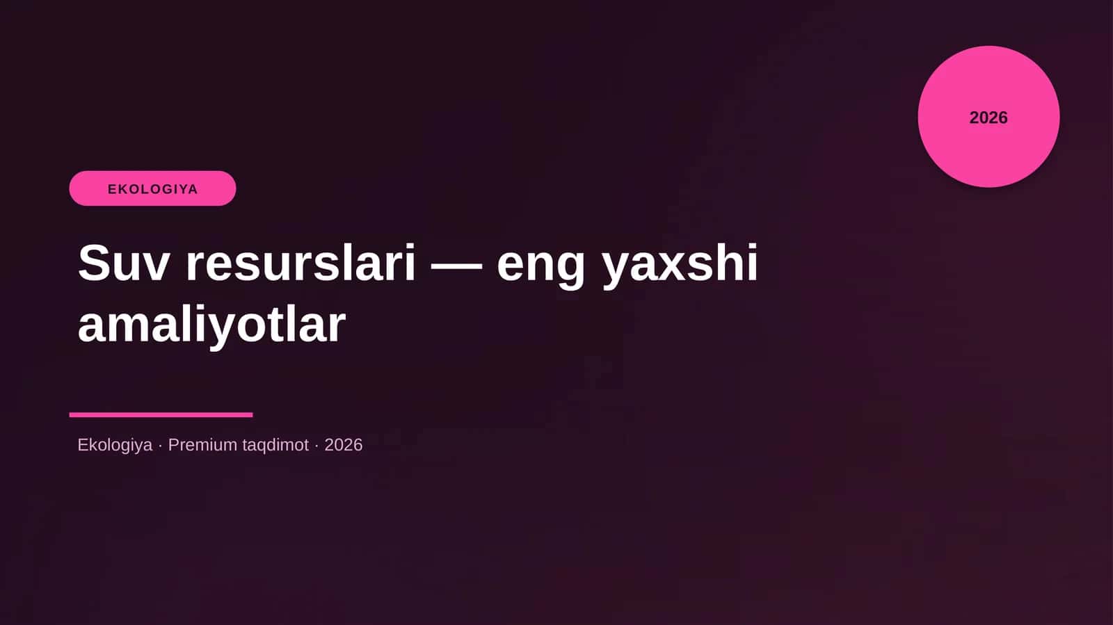 Suv resurslari — eng yaxshi amaliyotlar 1