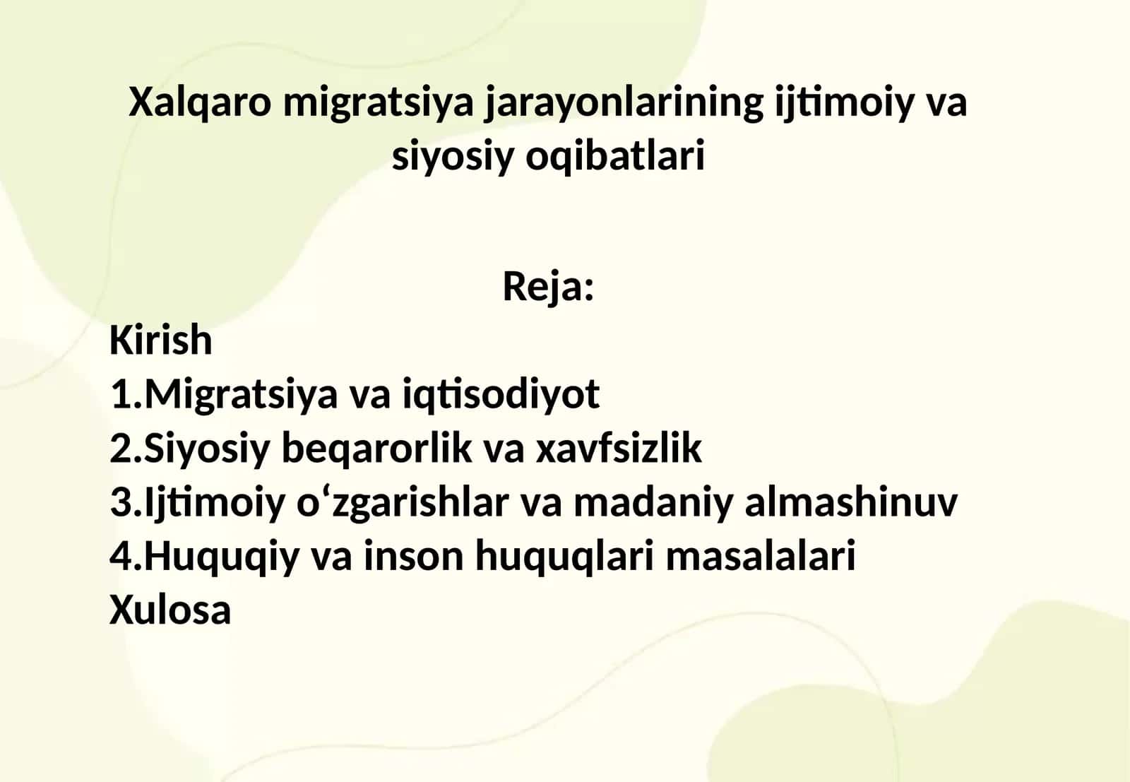 Xalqaro migratsiya jarayonlarining ijtimoiy va siyosiy oqibatlari 1