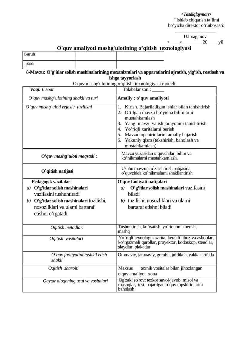 O'g'itlar solish mashinalari va apparatlarini ajratish 1