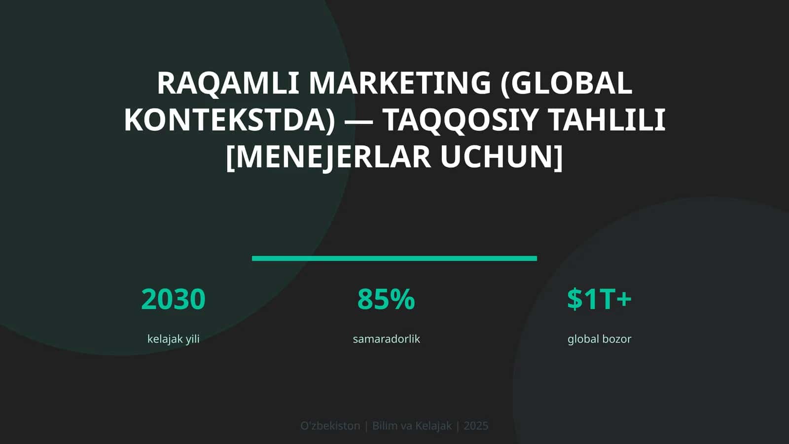 Raqamli marketing (global kontekstda) — taqqosiy tahlili [menejerlar uchun] 1