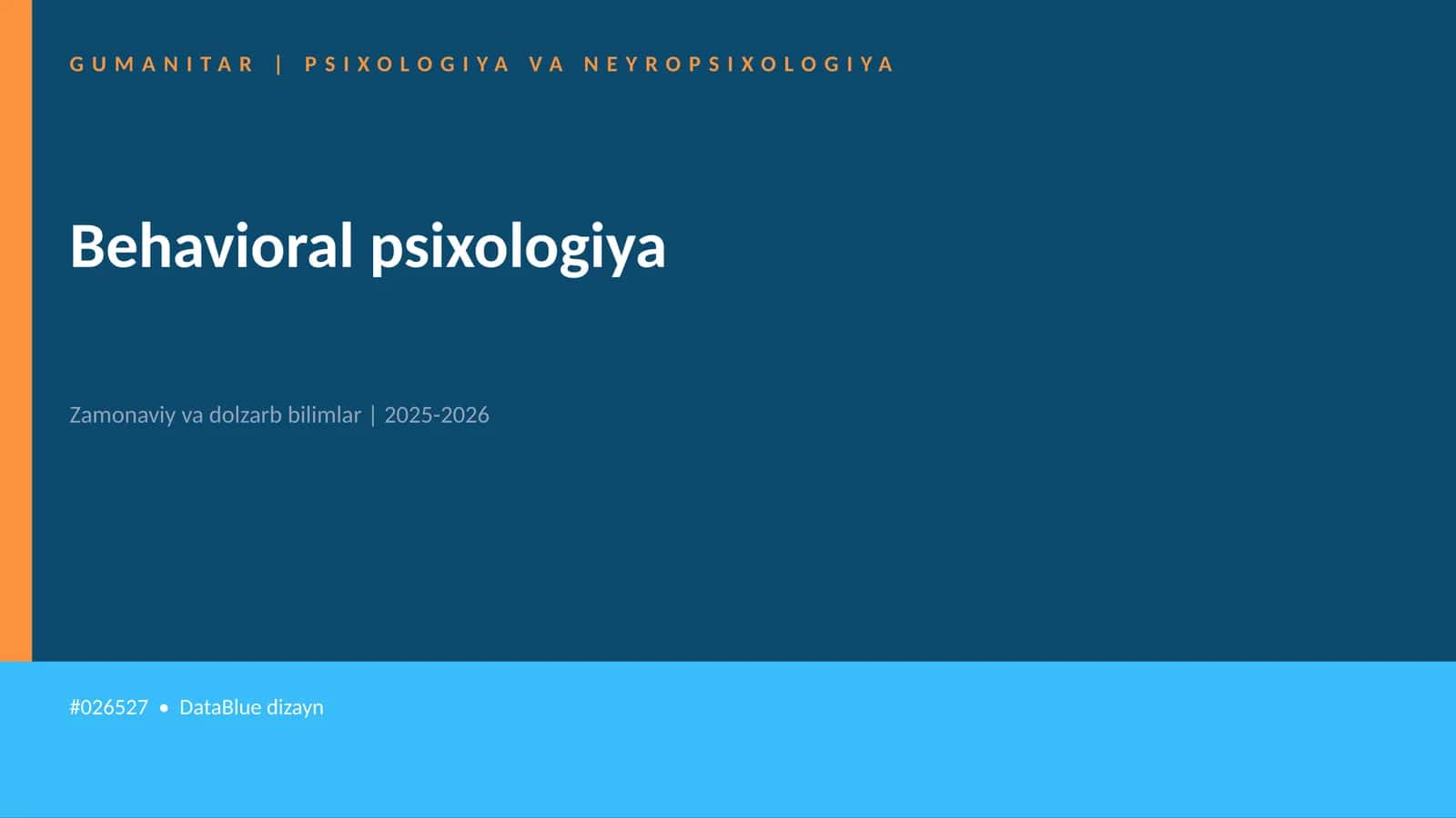 Behavioral psixologiya 1
