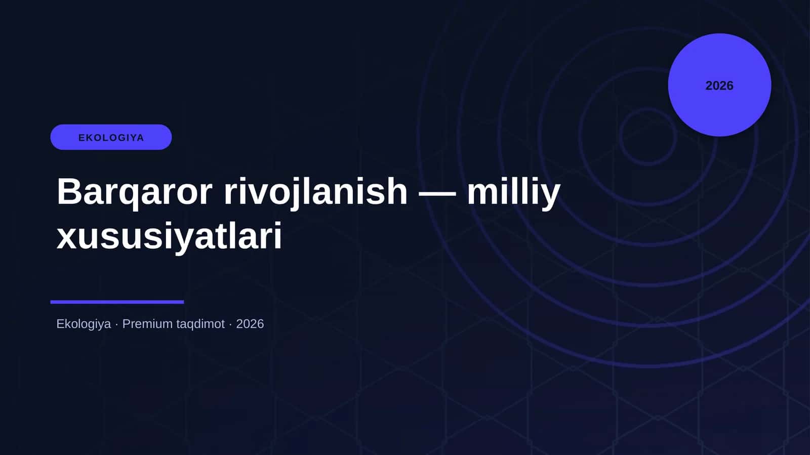 Barqaror rivojlanish — milliy xususiyatlari 1