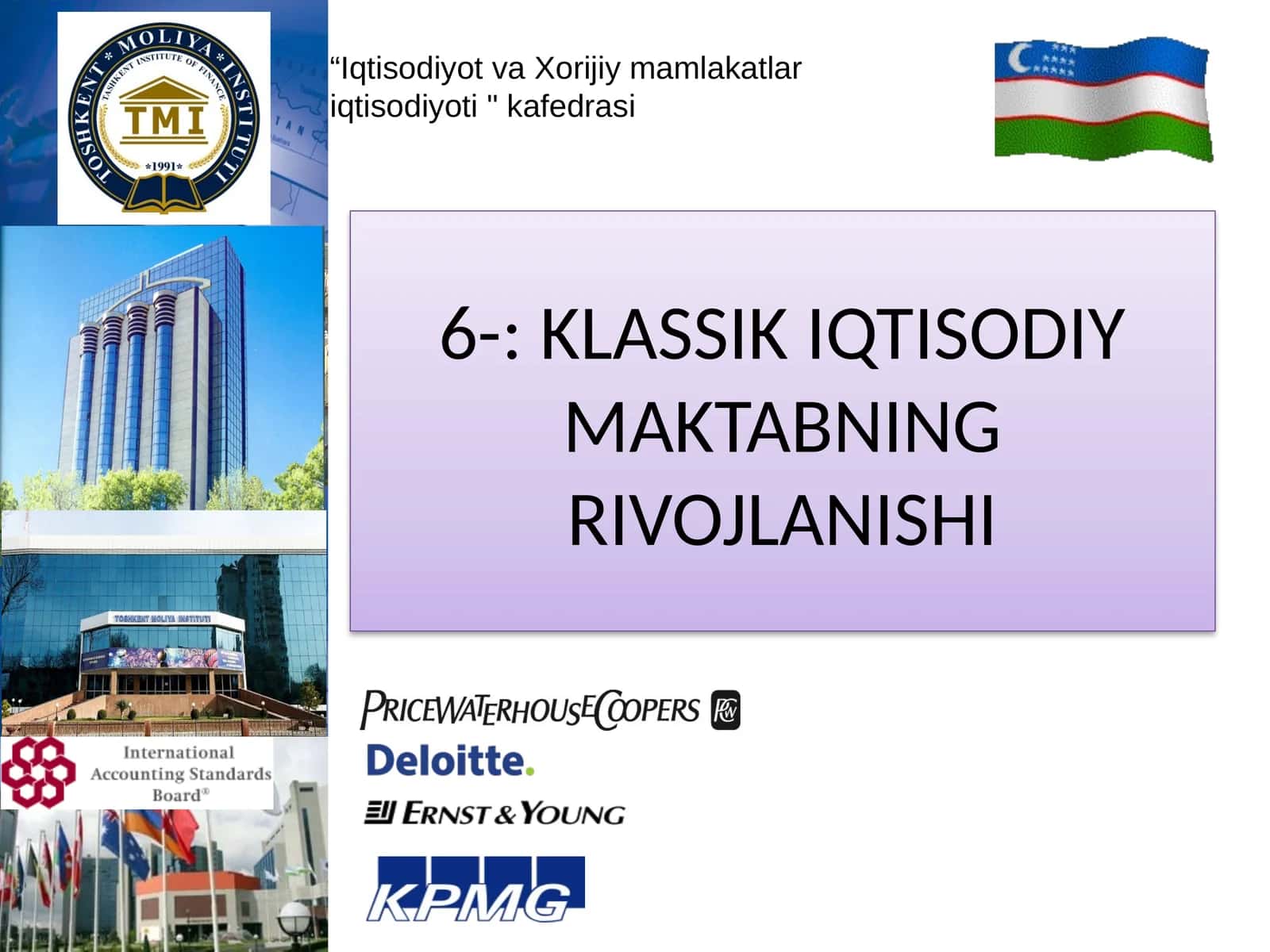 KLASSIK IQTISODIY MAKTABNING RIVOJLANISHI 1