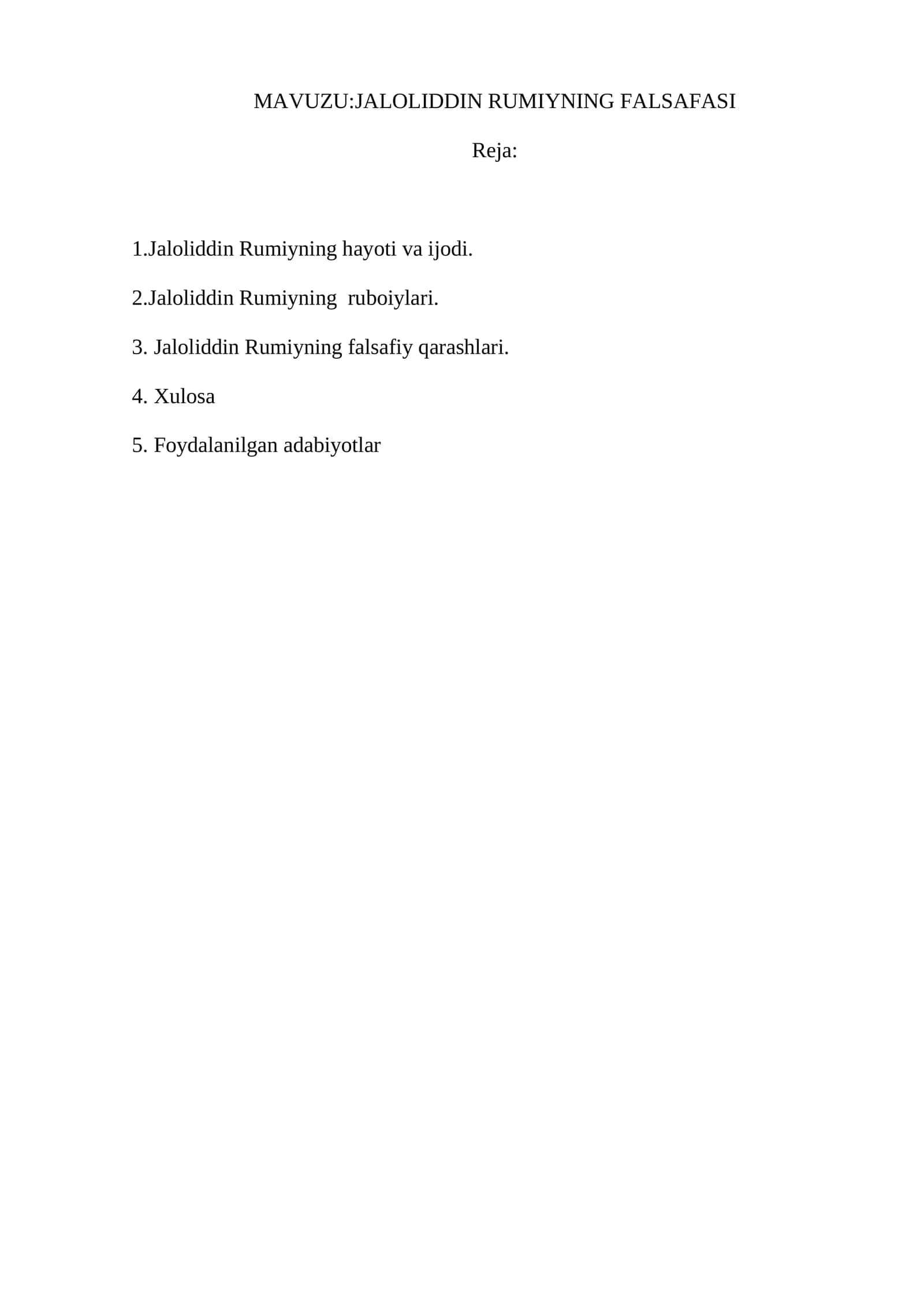 JALOLIDDIN RUMIYNING FALSAFASI 1