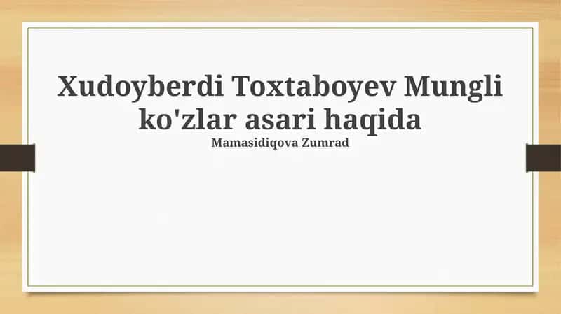Mungli Ko'zlar 1