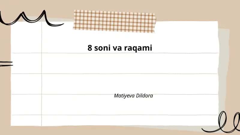 8 soni va raqami 1
