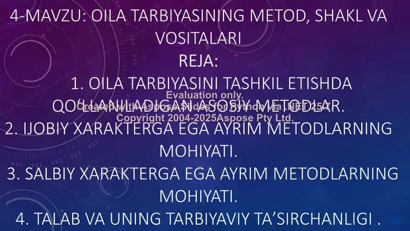 Oila Tarbiyasi Metodlari 1