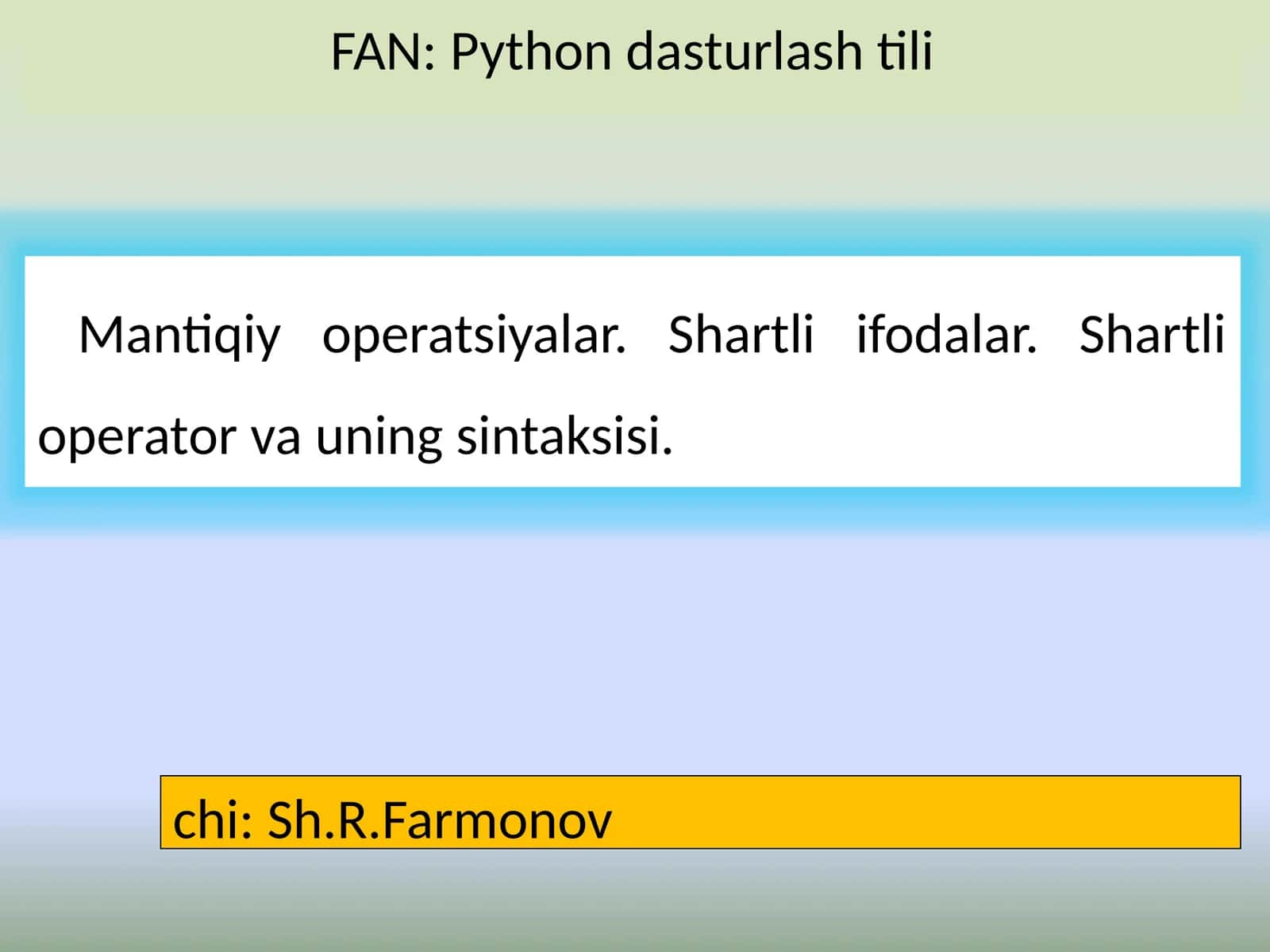 Mantiqiy operatsiyalar 1