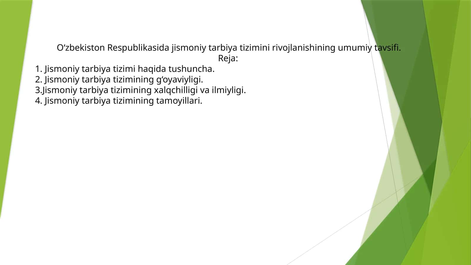 Jismoniy Tarbiya Tizimi 1