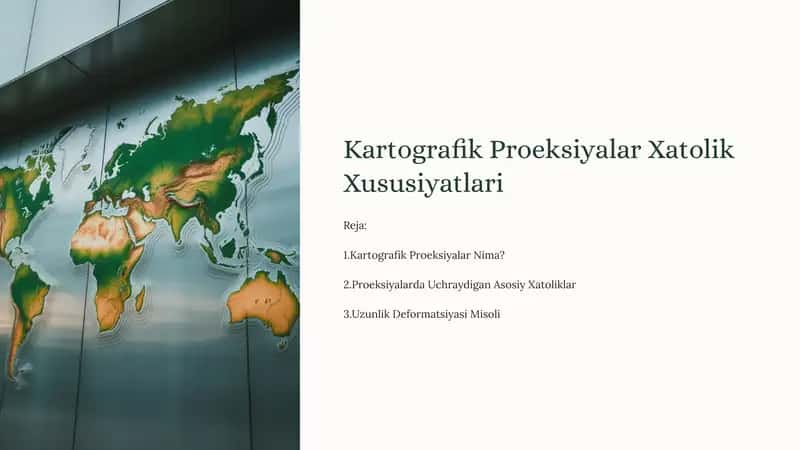 Kartografik Proeksiyalar Xatolik Xususiyatlari 1