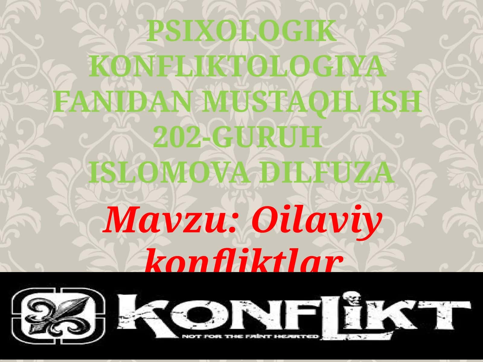 Oilaviy konfliktlar 1