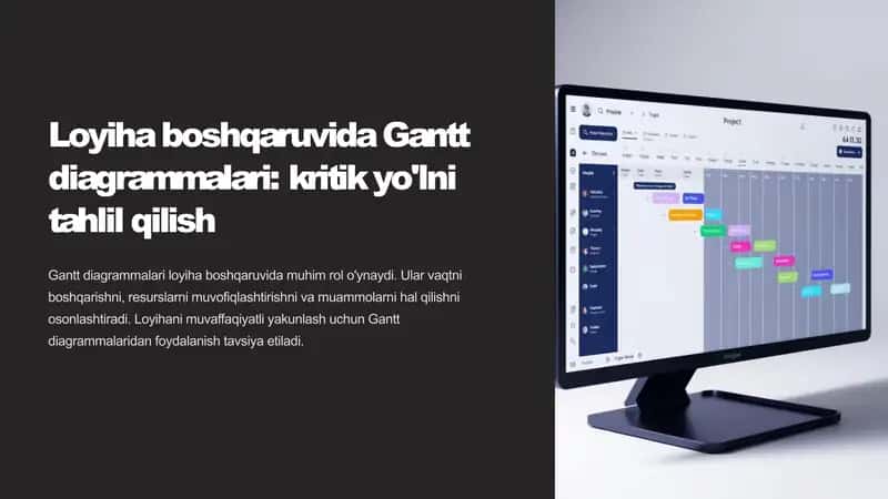 Loyiha boshqaruvida Gantt diagrammalari 1