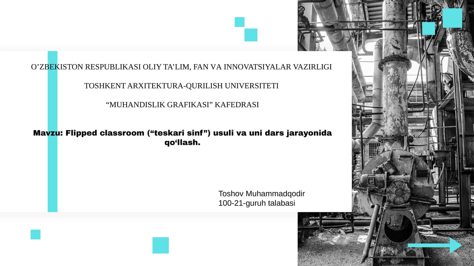 Flipped classroom (“teskarisinf”) usuli 1