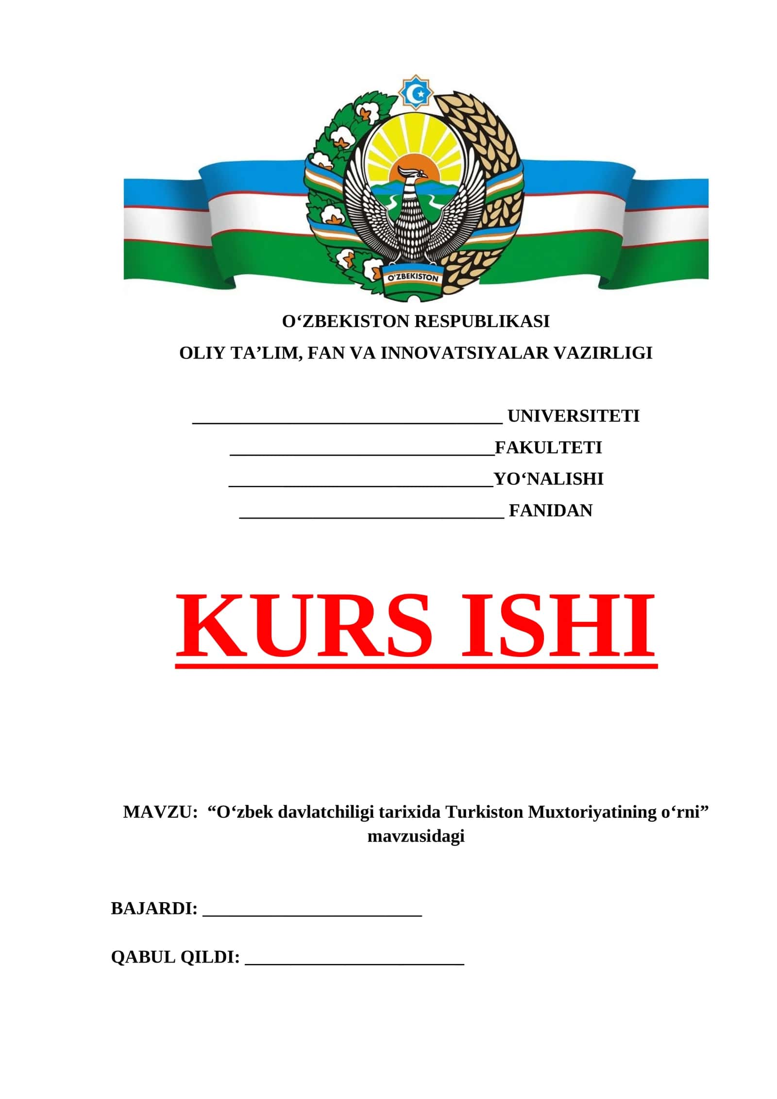 O‘zbek davlatchiligi tarixida Turkiston Muxtoriyatining o‘rni 1