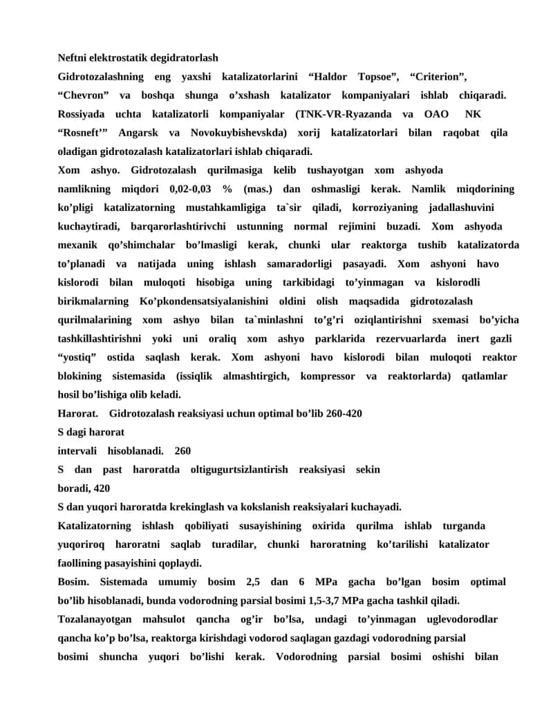 Neftni elektrostatik degidratorlash 1