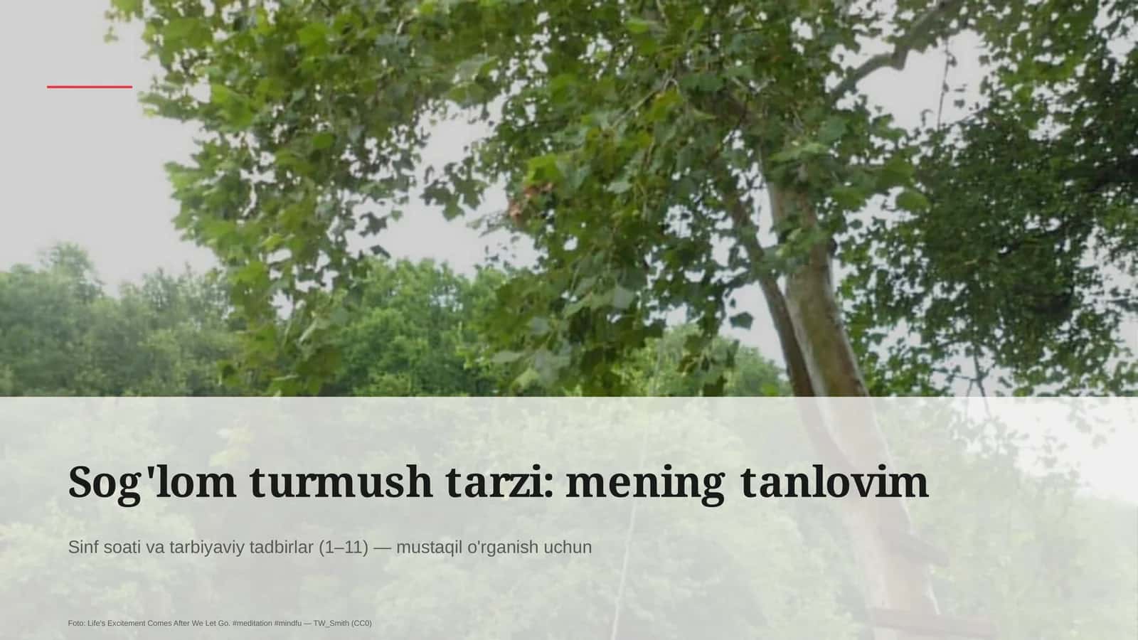 Sog'lom turmush tarzi: mening tanlovim 1