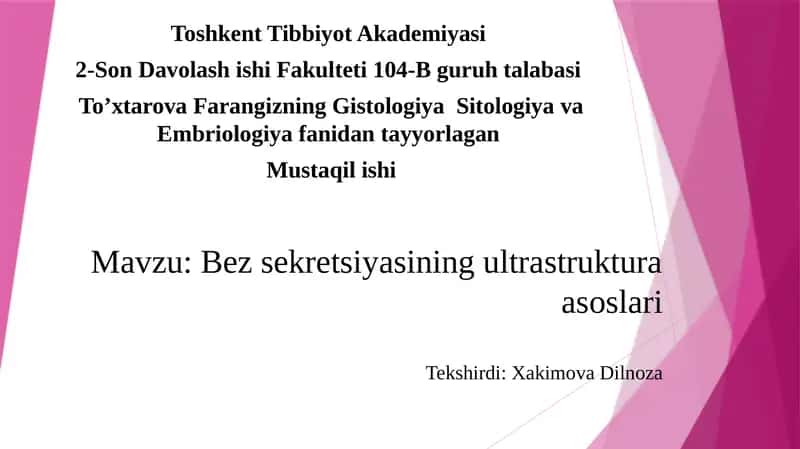 Bez sekretsiyasining ultrastruktura asoslari 1