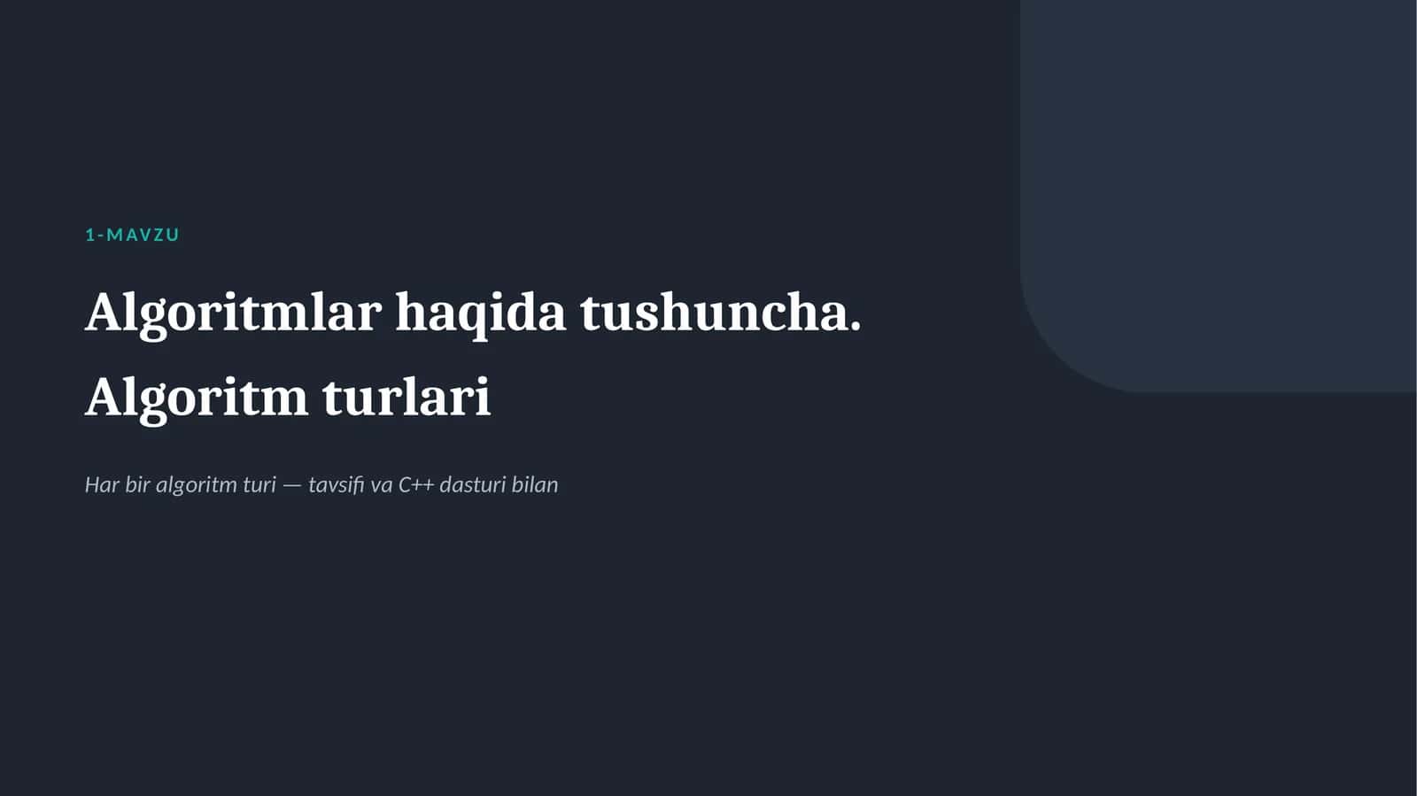 algoritm tushunchalar 1