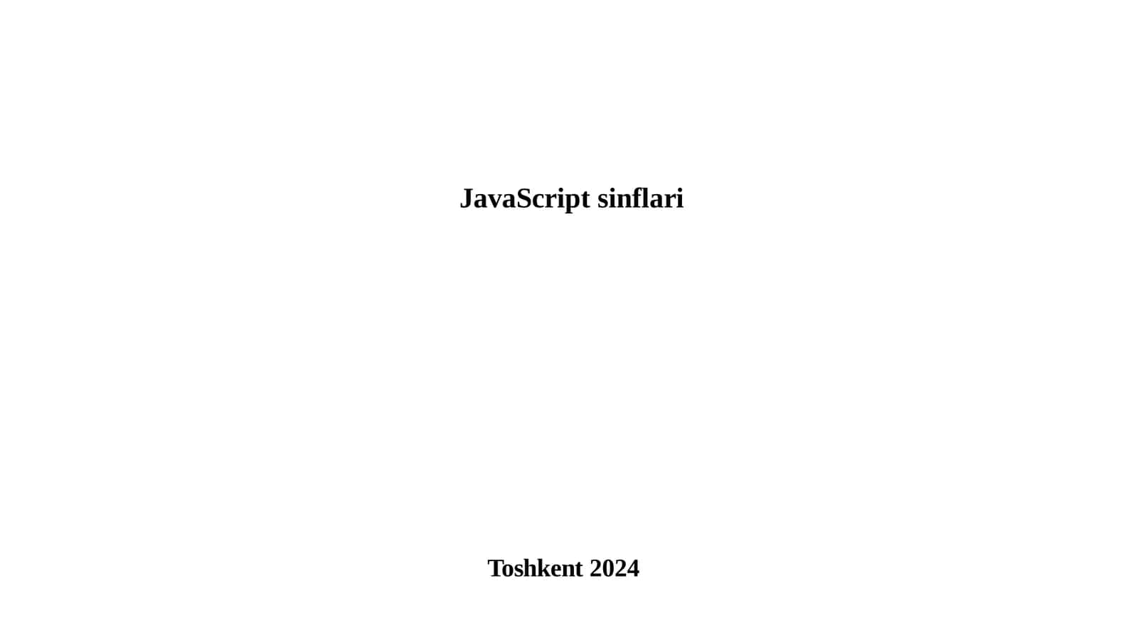JavaScript klassi sintaksisi 1