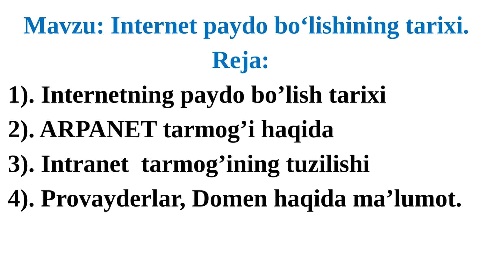 Internetpaydobo‘lishiningtarixi 1