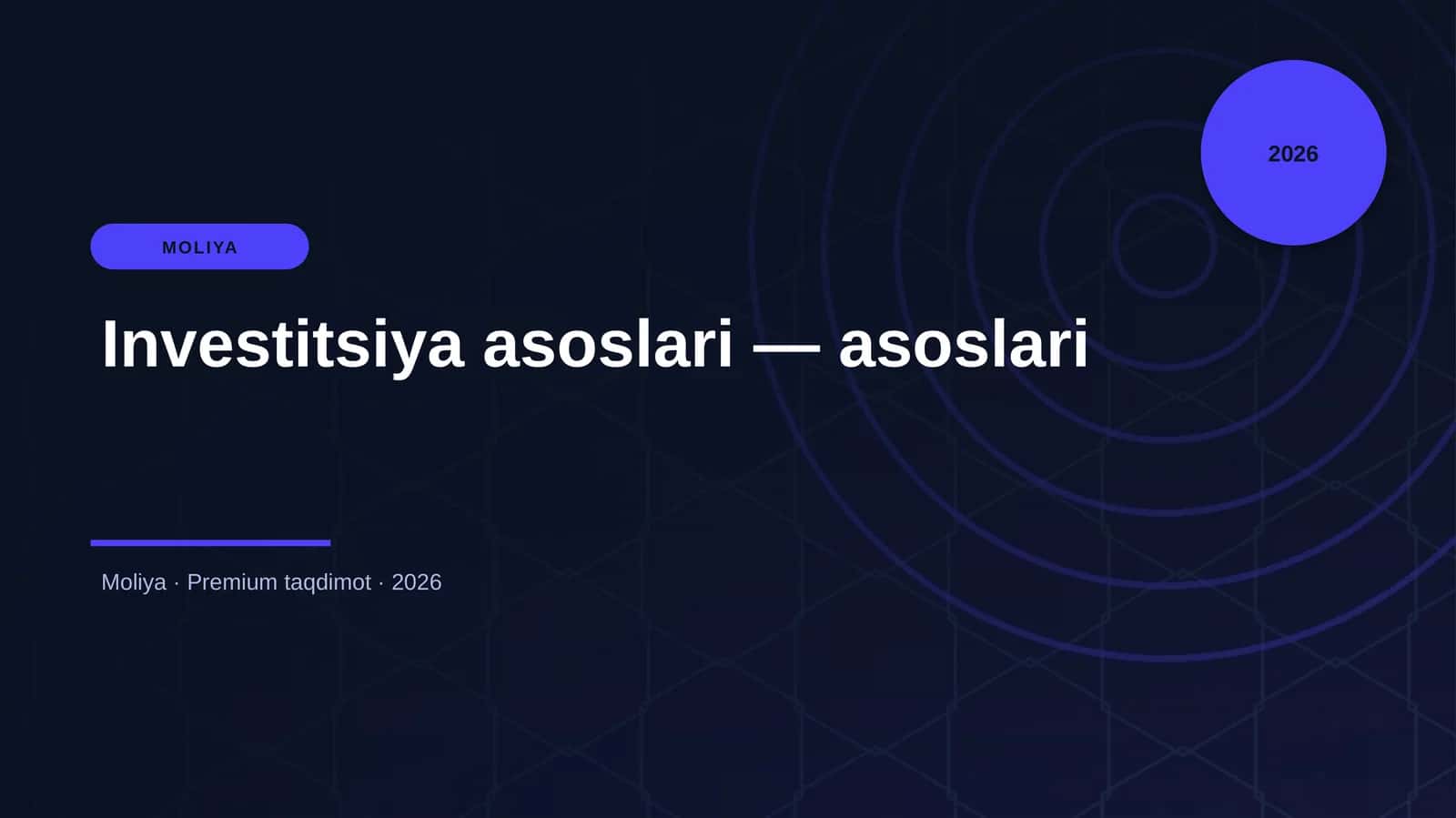 Investitsiya asoslari — asoslari 1