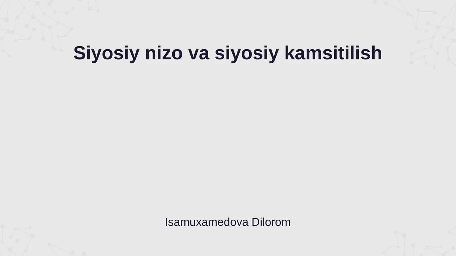 Siyosiy nizo va siyosiy kamsitilish 1