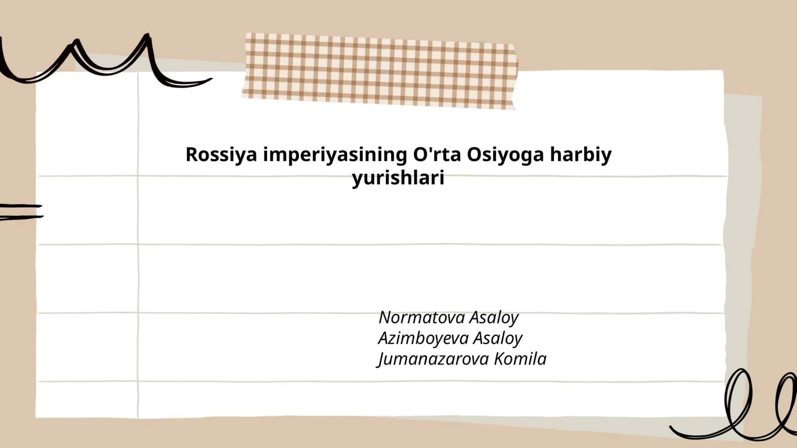 Rossiya imperiyasining O'rta Osiyoga harbiy yurishlari 1