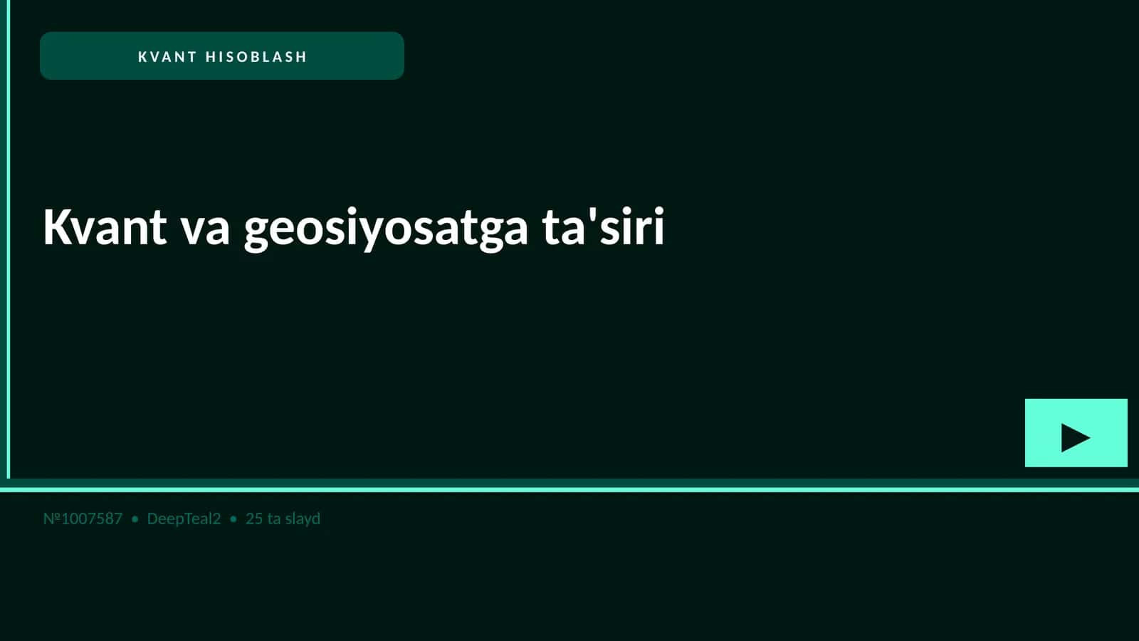 Kvant va geosiyosatga ta'siri 1