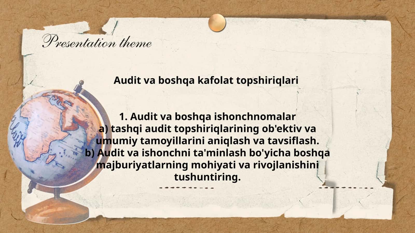 Audit va boshqa kafolat topshiriqlari 1