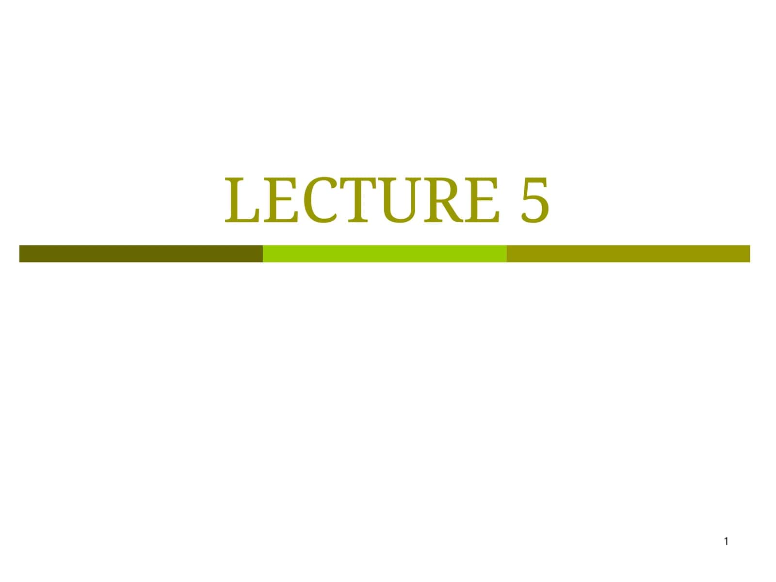 Control Structures 1
