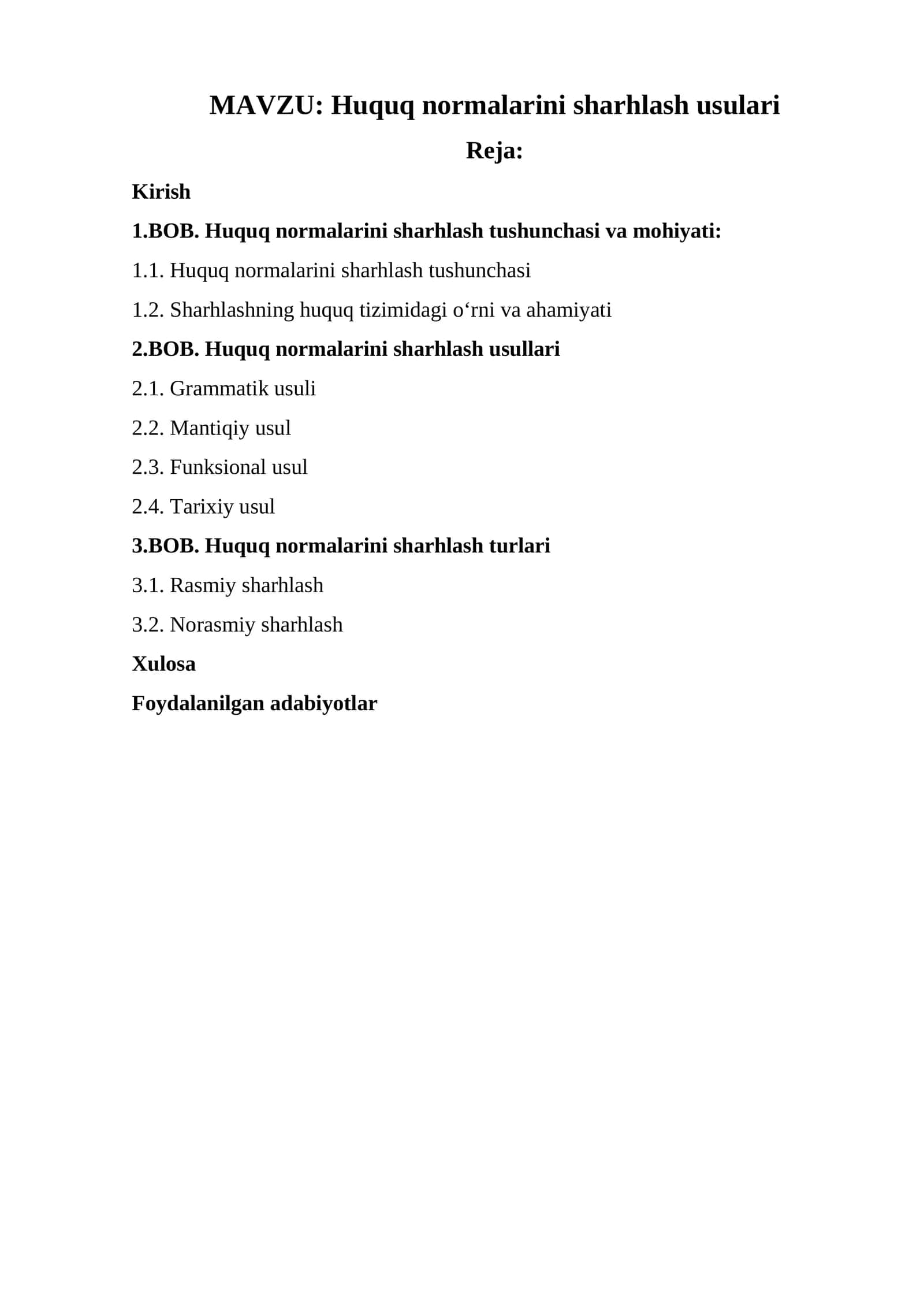 Huquq normalarini sharhlash usullari 1