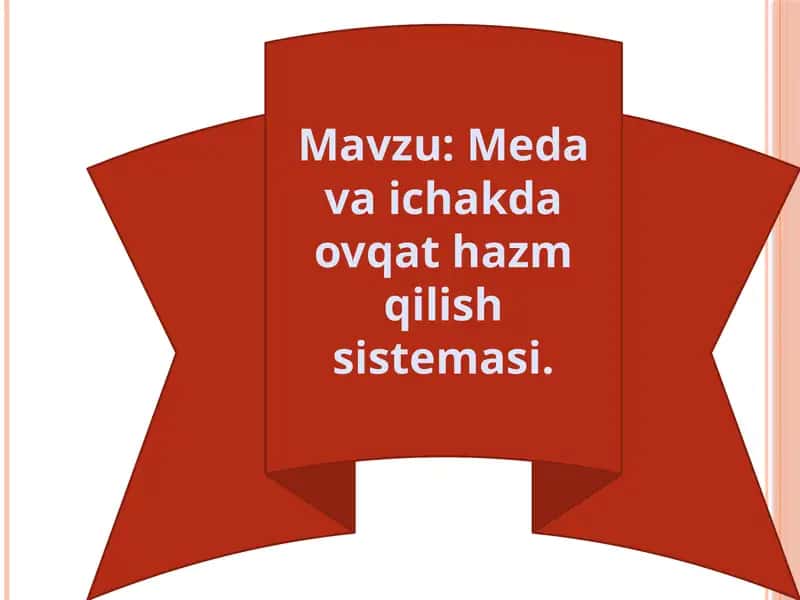 Meda va ichakda ovqat hazm qilish sistemasi 1