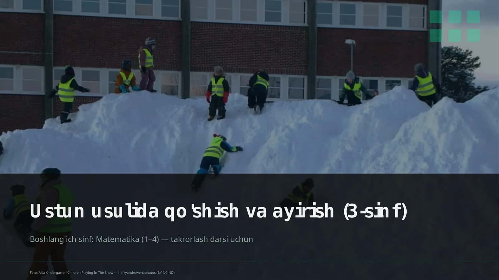 Ustun usulida qo'shish va ayirish (3-sinf) 1