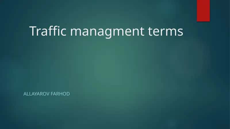 Trafficmanagmentterms 1