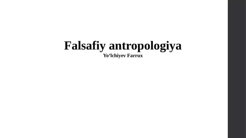 Falsafiy antropologiya 1