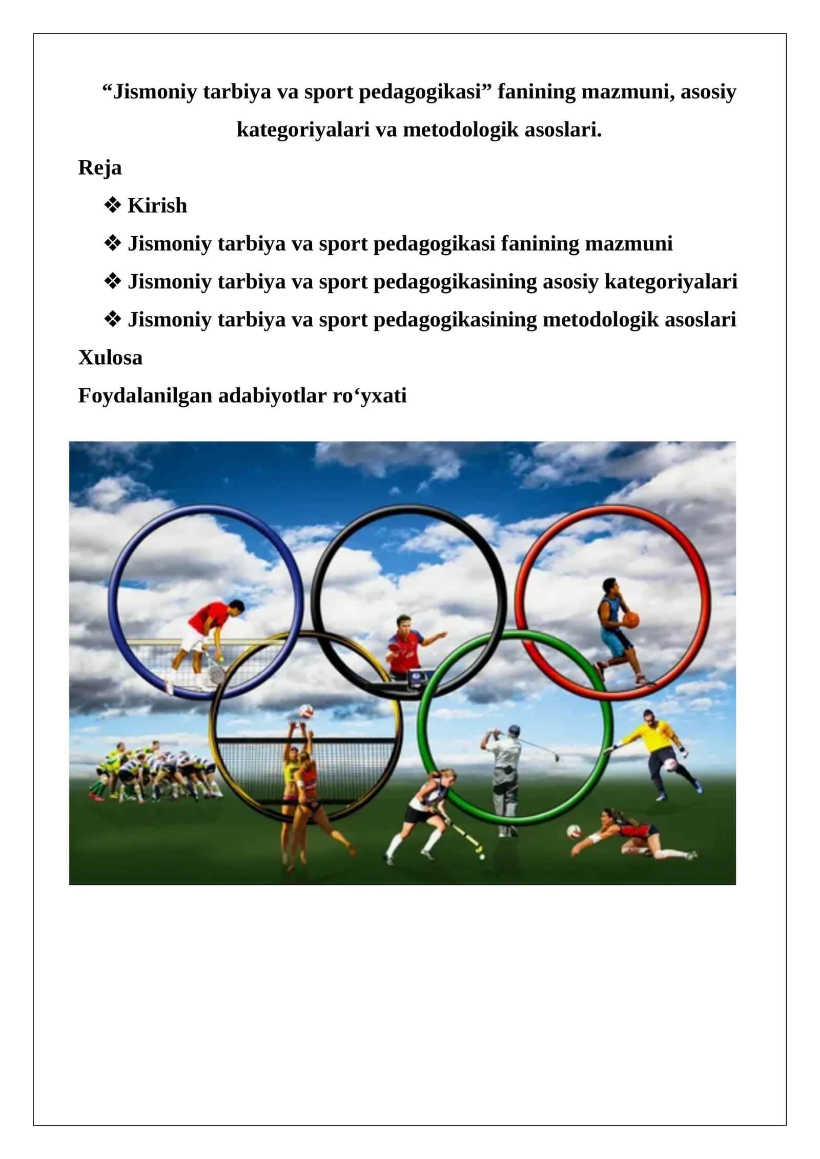 Jismoniy tarbiya va sport pedagogikasi 1