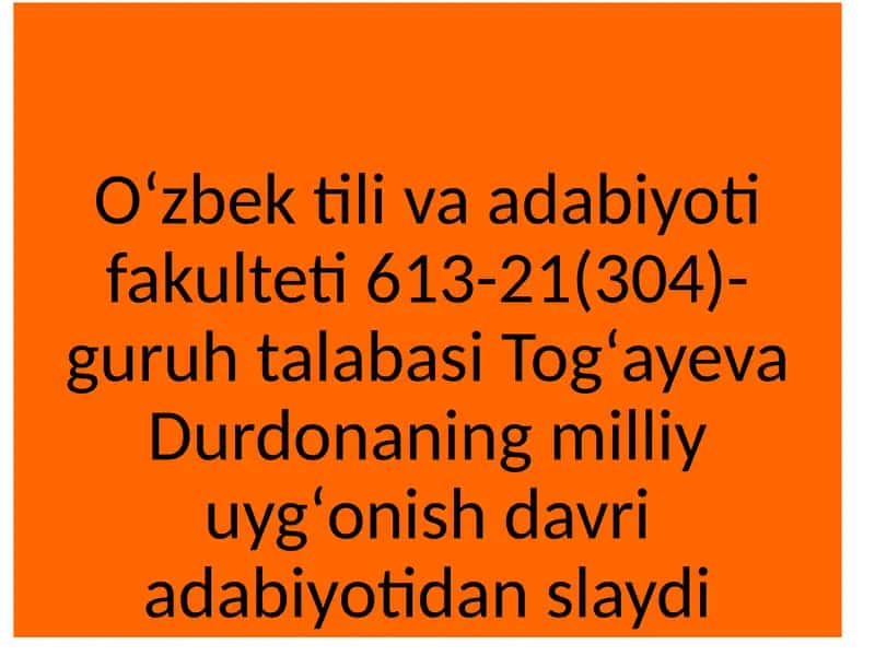 Furqat Togʻayevaning adabiylari 1