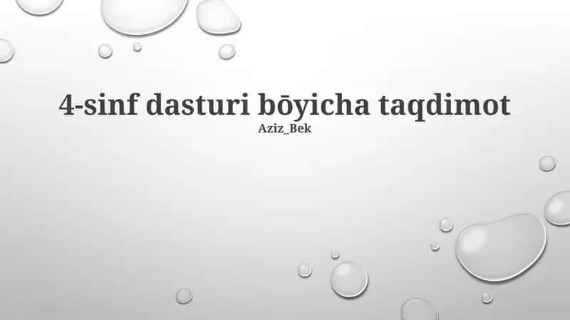 4-sinf dasturi bōyicha taqdimot 1