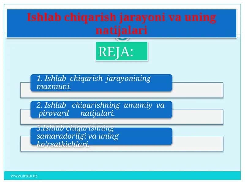Ishlab chiqarish jarayoni 1