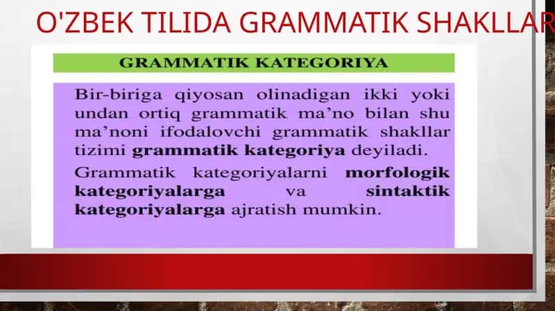 O'zbek tilida grammatik shakllar 1