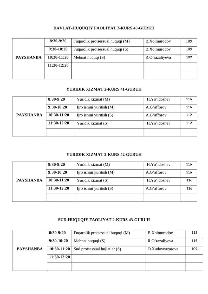 DAVLAT-HUQUQIY FAOLIYAT 2-KURS 40-GURUH 1