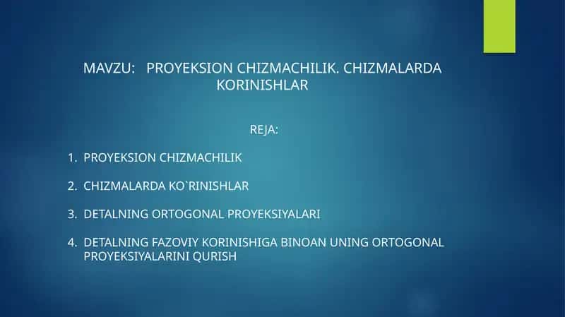 PROYEKSION CHIZMACHILIK 1