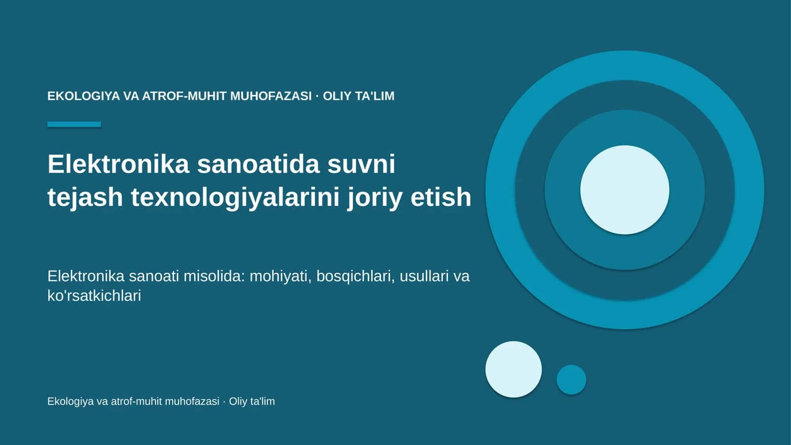 Elektronika sanoatida suvni tejash texnologiyalarini joriy etish 1