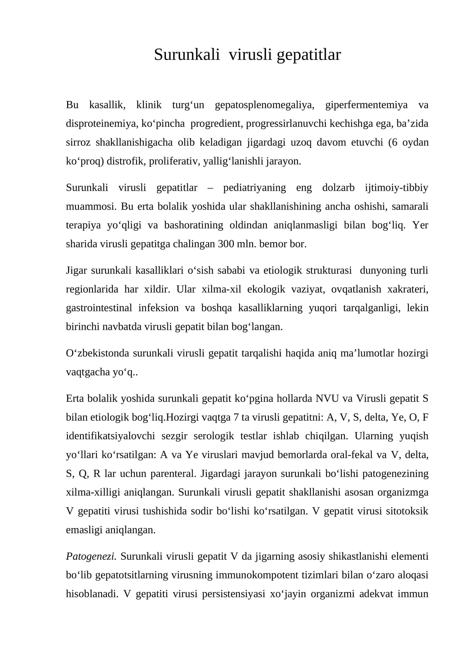 Surunkali virusli gepatitlar 1
