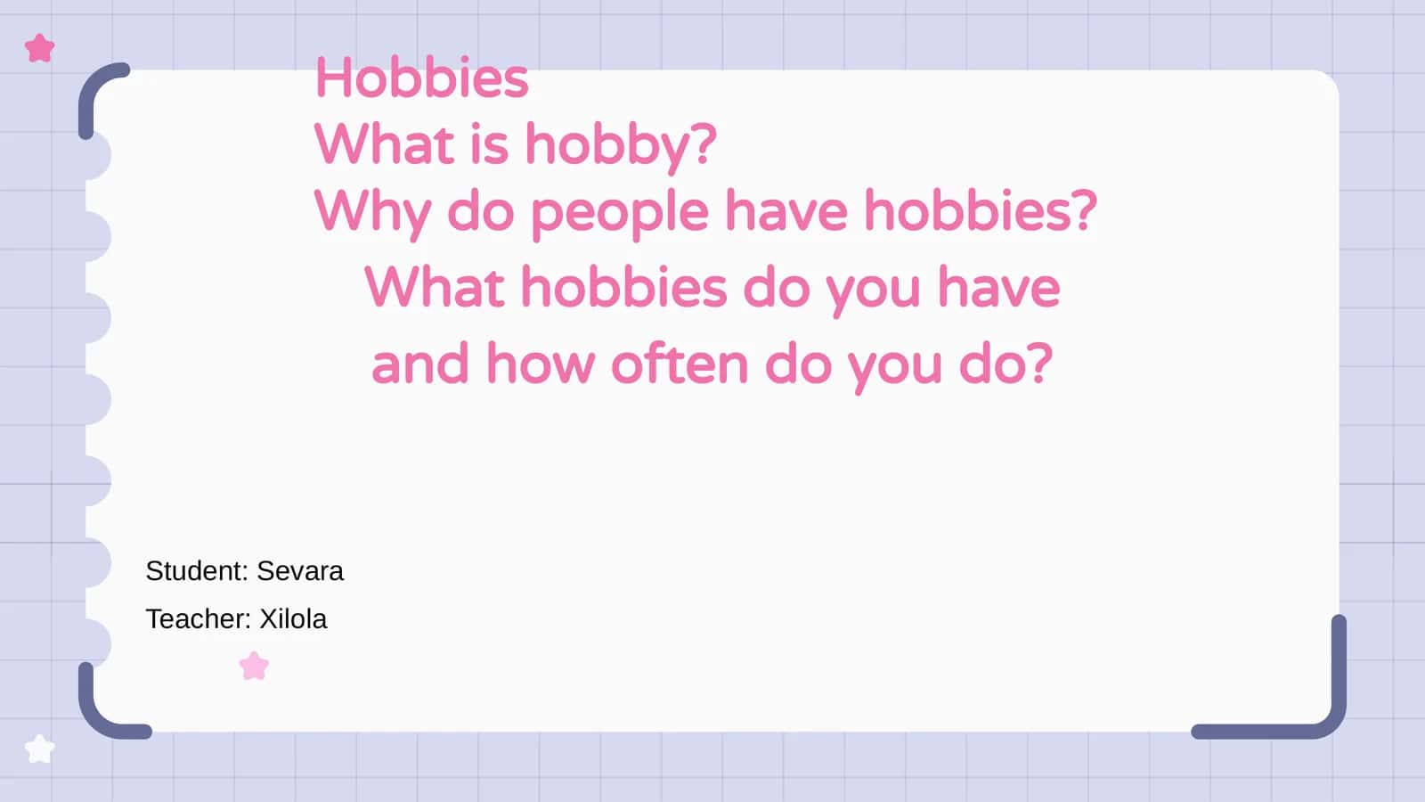 Introduction to Hobbies 1