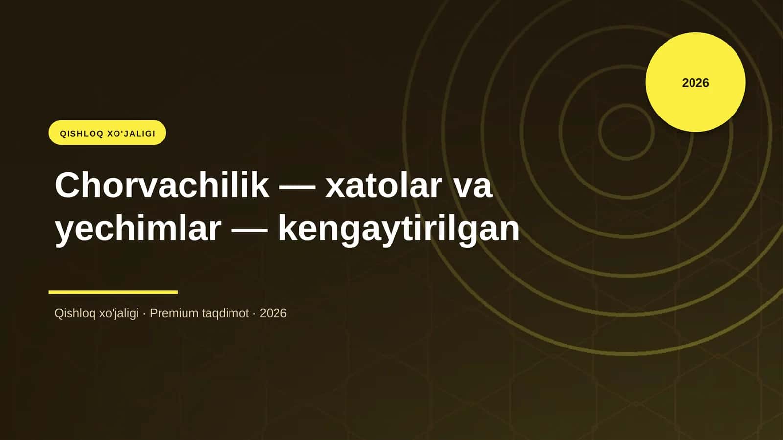 Chorvachilik - xatolar va yechimlar - kengaytirilgan 1
