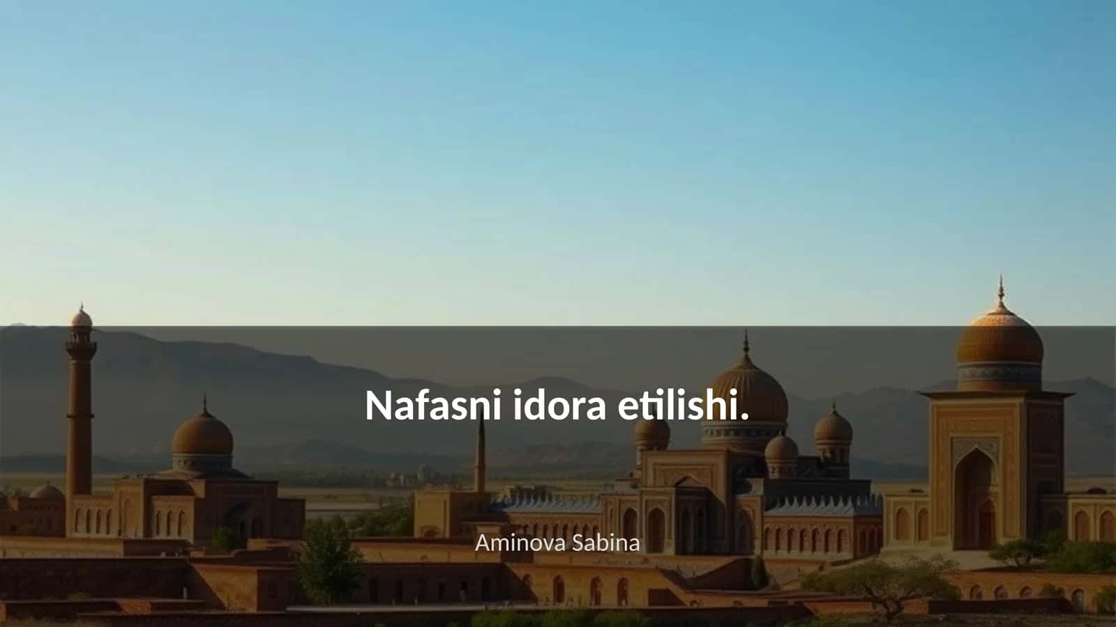 Nafasni idora etilishi 1