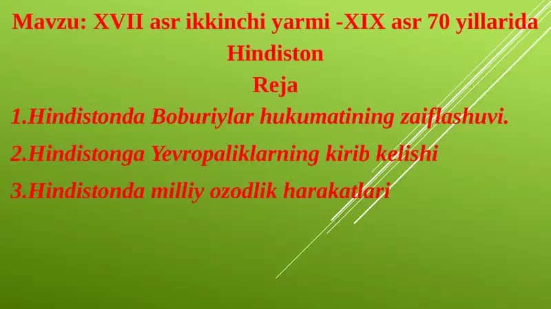 XVII-XIX asrlarda Hindiston 1