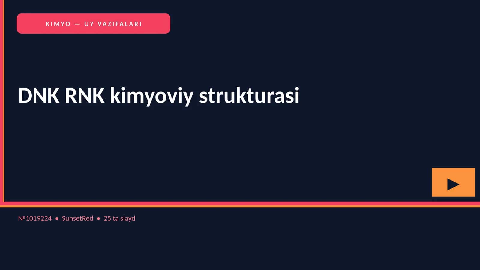 KIMYO — UY VAZIFALARI 1