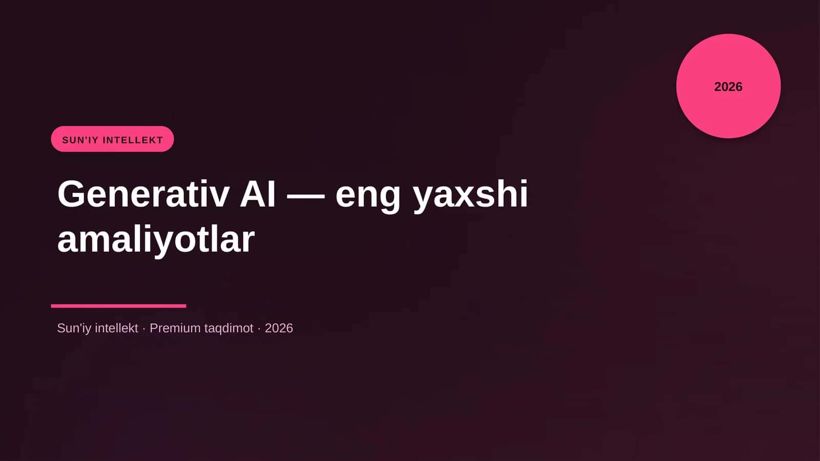 Generativ AI — eng yaxshi amaliyotlar 1